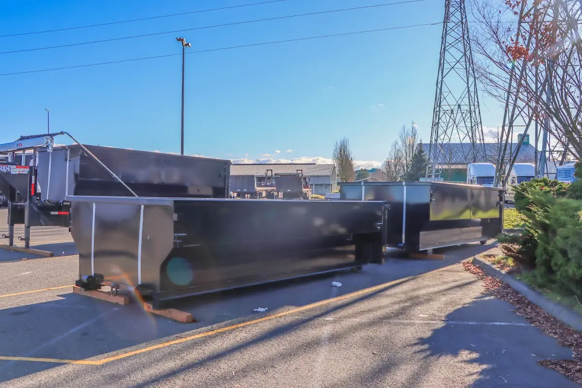 Roll-off dumpster ready for waste disposal at job site for 30 Yard Dumpster Rental in Town and Country